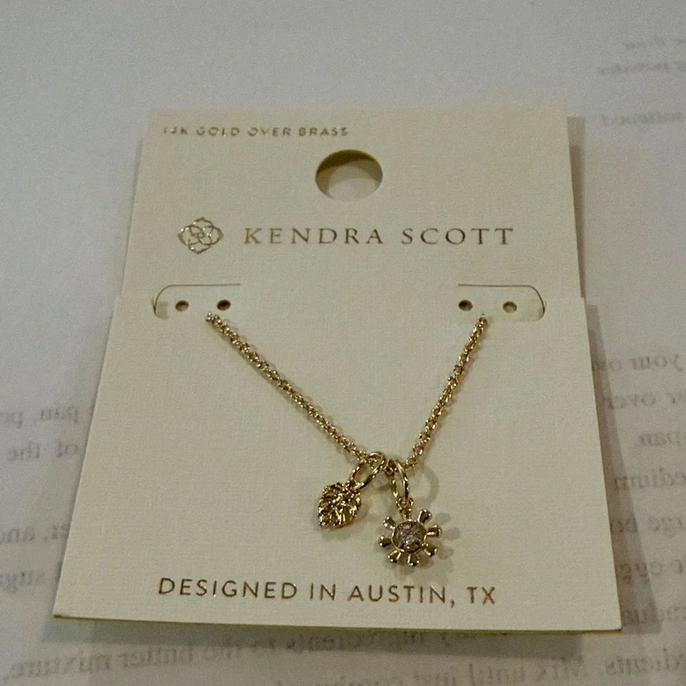 Kendra Scott Gold Leigh Charm Necklace/NWT - Picture 4 of 8